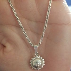 Sterling silver sun necklace